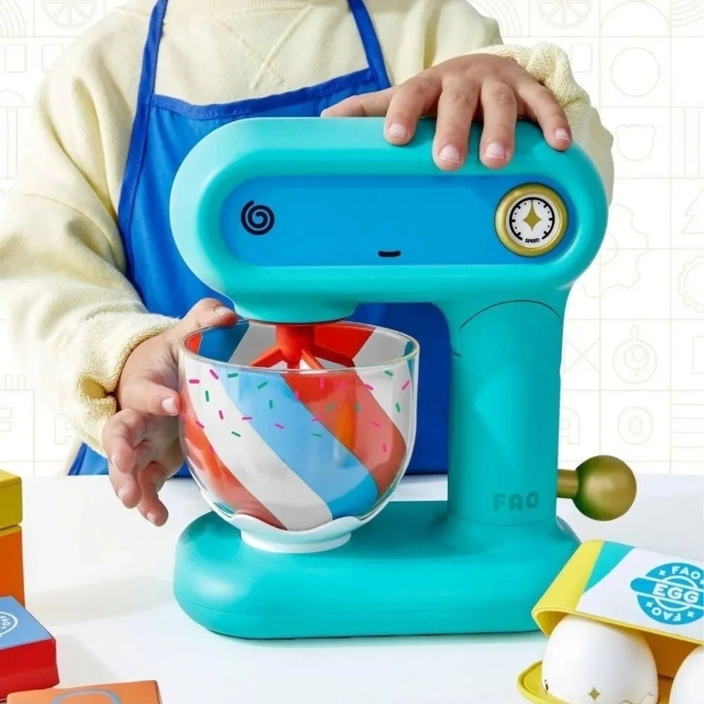 FAO Schwarz Best Baker Toy Mixer Set - Teal and Yellow